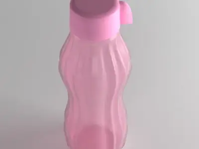 Tupperware Plastic Bottle Low-poly 3D model