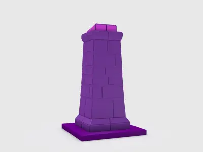 Pillar 3 lego tower Low-poly 3D model