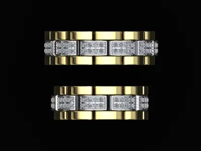 Wedding rings gold platinum 3D print model