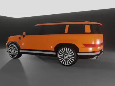 Hyundai Santa Fe Low-poly 3D model
