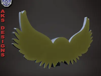 Skull with wings v1 Bas relief home decoration 3D print model