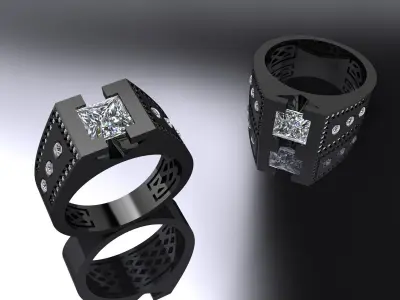 Jewelry Mens Ring Gold 3D print model