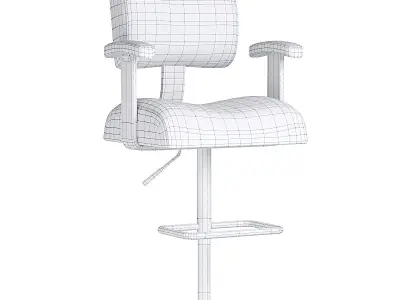 Thames Adjustable Bar Stool Low-poly 3D model