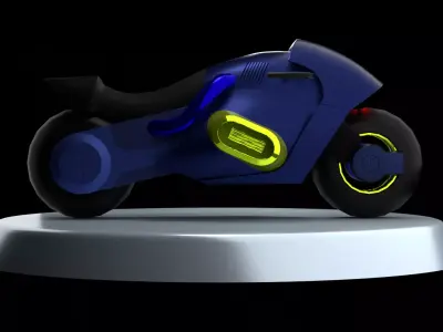 Sci-fi Motorbike 3D Model Low-poly 3D model