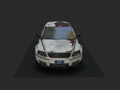 Rusted car Low-poly 3D model