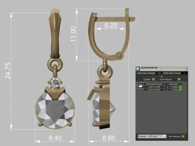  Earrings Eight 3D print model