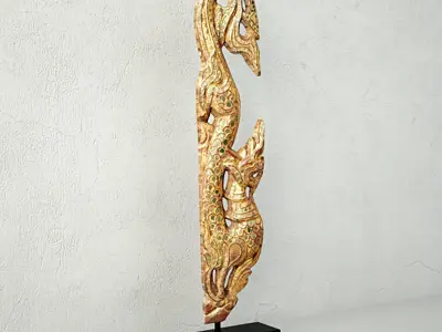 Gilded Wood Carving in the Form of Naga 3D model