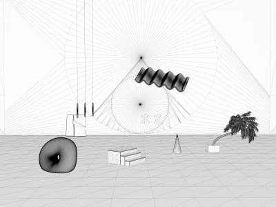 modern scene  Free low-poly 3D model