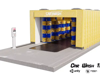 Car Wash Tunnel Low-poly 3D model