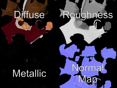 Friendly Neighbor Character Model in Casual Attire with PBR T... Low-poly 3D model