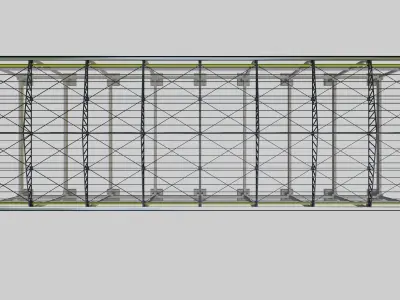 Steel Structure - Warehouse - Type-1 3D model