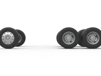 Wheel Set of Vintage GATR Racing Semi truck V4 Scale 1 to 25 3D print model