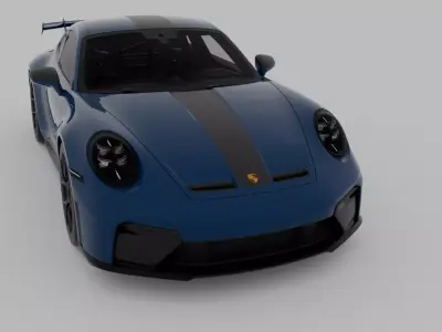 Porsche 911 GT3 992 2 Weissach 2025 Realistic Game Ready Low-poly 3D model