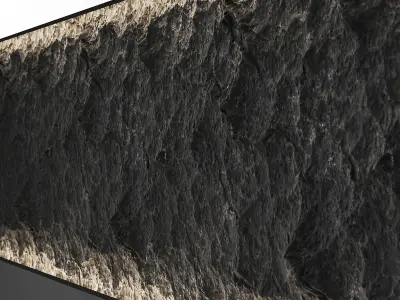 Stone Black Wall Texture 3D model