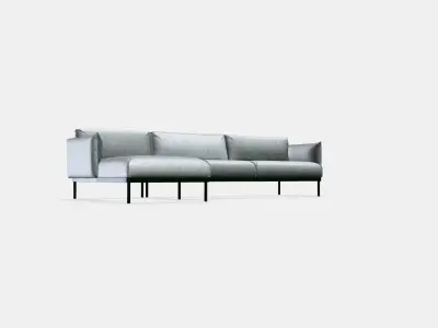APPLARYD 4-seat sofa with chaise longue Low-poly 3D model