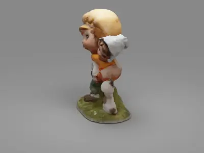 Figurine of boy and girl 3D model