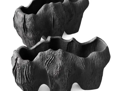 Raw coral vase Low-poly 3D model