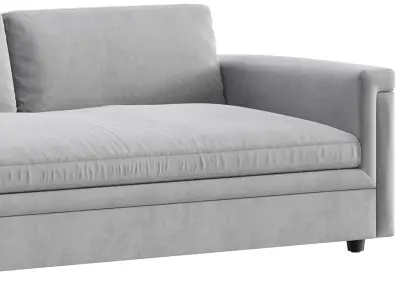 CEVA LIGHT BLUE PERFORMANCE VELVET SLEEPER SOFA 3D model