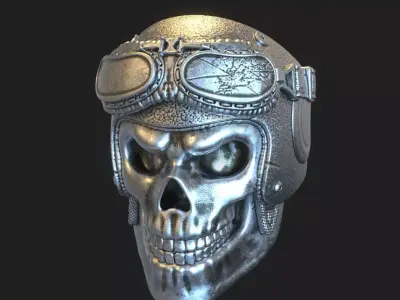 skull ring jewelry biker helmet vol3 3D print model