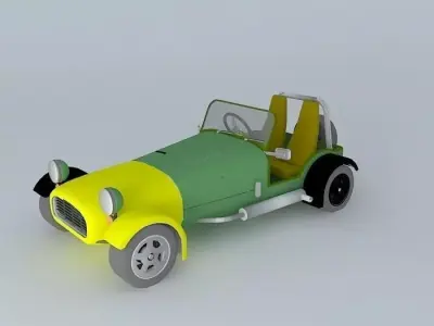 Antique colorful car Free 3D model