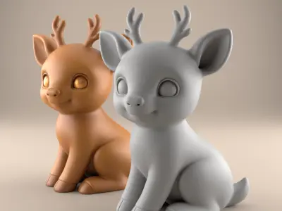 Adorable Baby Deer 3D STL Model File 3D print model