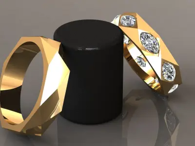 Facet ring 1 3D print model