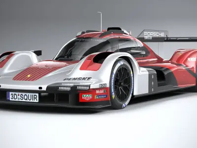 Porsche 963 LMDh Racecar 2023 3D model