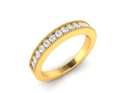 Band 3dm Render Details gold diamond eternity ring 3D print model