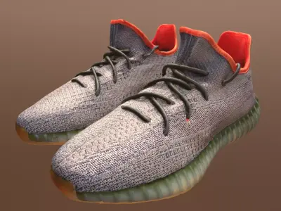 ADIDAS YEEZY 350 V2 DESERT SAGE SHOES PBR Low-poly 3D model