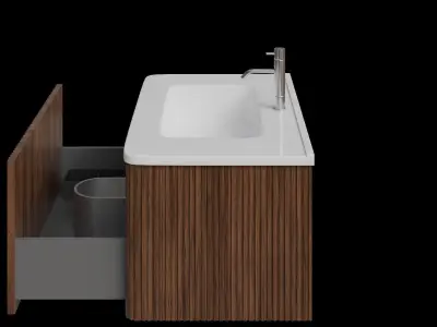 Walnut Bathroom Sink Low-poly 3D model