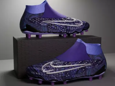 Nike boots dark purple 3D model