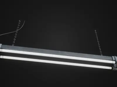 Fluorescent ceiling light 01 Low-poly 3D model