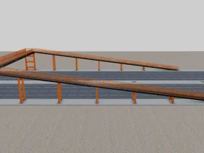 Steel Pedestrian Bridge Type-31 3D model