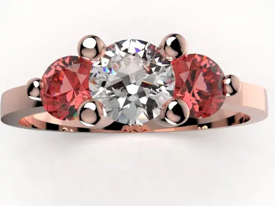 Women Trilogy Ring  For Wedding Or For Gift - CAD 08 3D print model