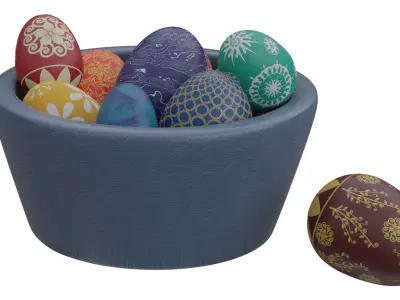 Easter decor egg rabbit 3D model