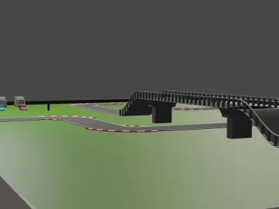 racing model with police low poly game ready  Low-poly 3D model