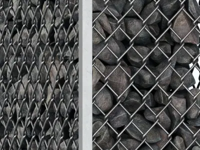 Gabion cage rock stone n1 3D model