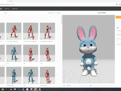 Character012 Animated Rabbit 3D Low-poly 3D model