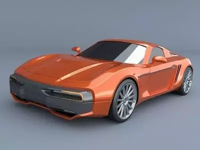 Retrostyled concept car 3D model