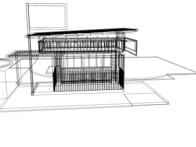 Coffee shop -Outside kitchen 3D model