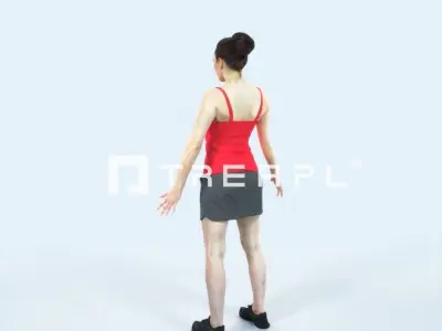 Dream K Animated Rigged Sports Woman Low-poly 3D model