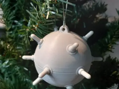 Naval Mine Christmas Decoration Tree Ball STL 3D print model