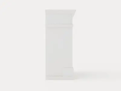 Skagen Electric Fireplace White Low-poly 3D model