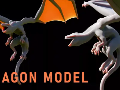 Lowpoly Dragon Low-poly 3D model