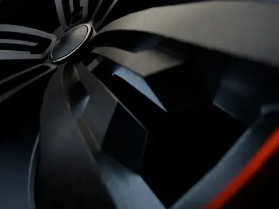 Awesome Rim and Tire 03 Low-poly 3D model