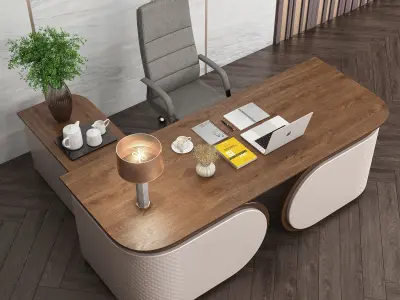 Workplace manager desk 01 - Boss desk 3D model