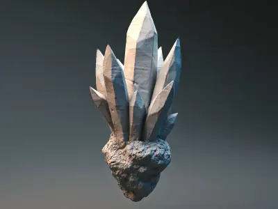40 crystal and gem imm brush Low-poly 3D model
