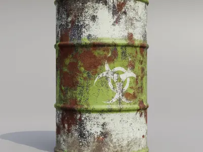 Metal barrels low poly collection  Low-poly 3D model