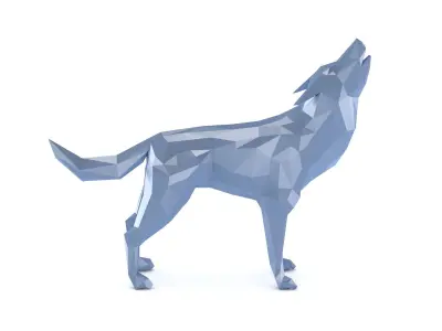 Low Poly Wolf 3D model purchase