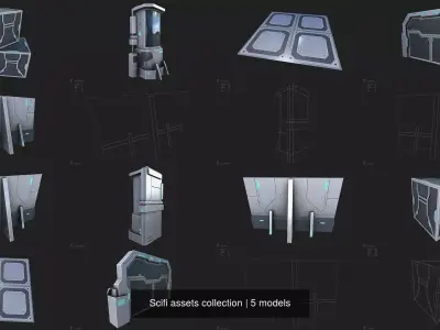 Scifi assets collection 3D Model Pack